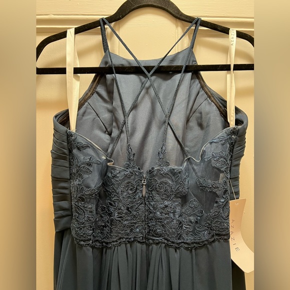 Azazie Size Large Dark Navy Bridesmaids Dress - Picture 3 of 7